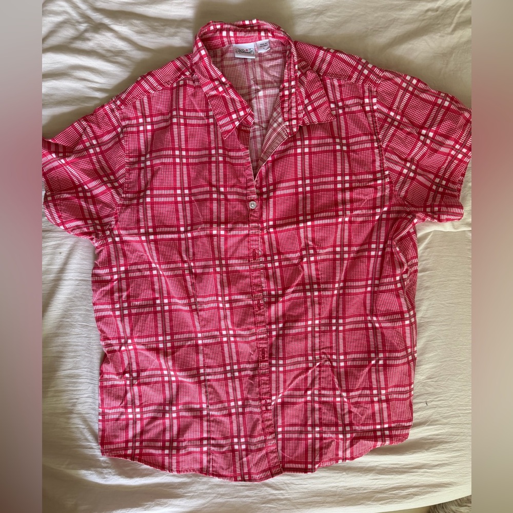 Plaid Short Sleeve Button-Up Shirt